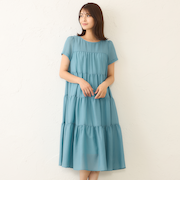 【WEB限定】ボイルワッシャーティアード ドレス