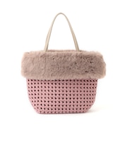 フェイクファーコンビバスケット