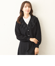 チュールケープカラー カーディガン