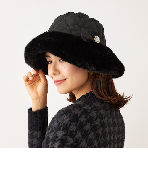 フェイクファーコンビ キルトハット｜トゥービーシックの通販