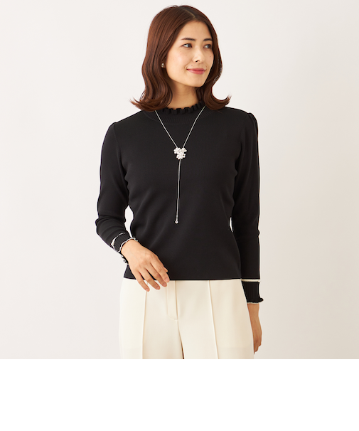 フリルハイネック ニット