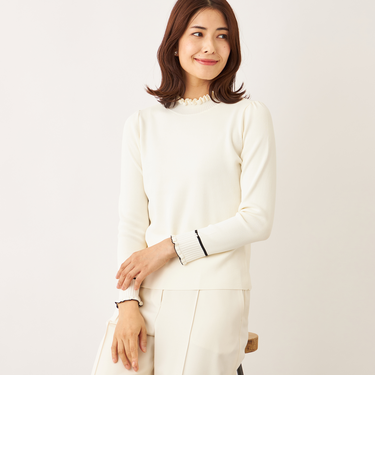 フリルハイネック ニット