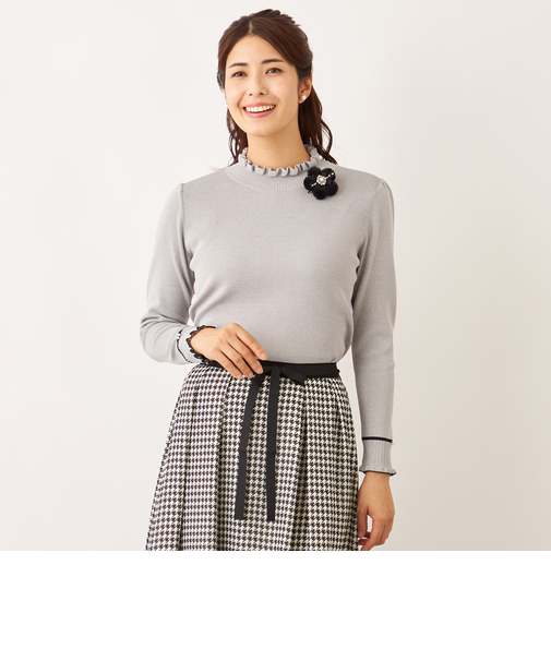 フリルハイネック ニット