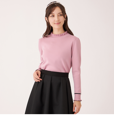 フリルハイネック ニット