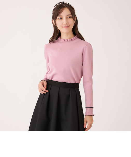 フリルハイネック ニット