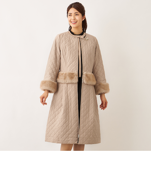 ファーコンビキルティング 2WAYコート｜トゥービーシックの通販｜&mall