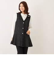 リボンニットファンシー ロングジレ