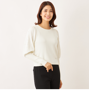 ドットパールスリーブ ニット