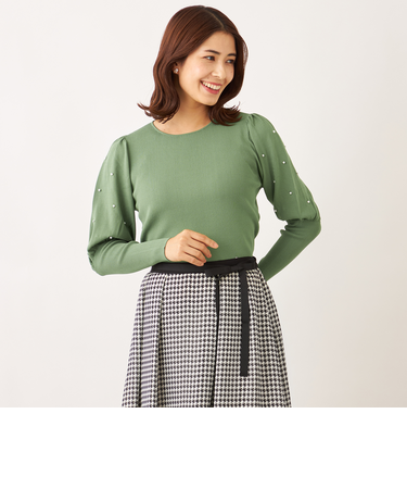 ドットパールスリーブ ニット