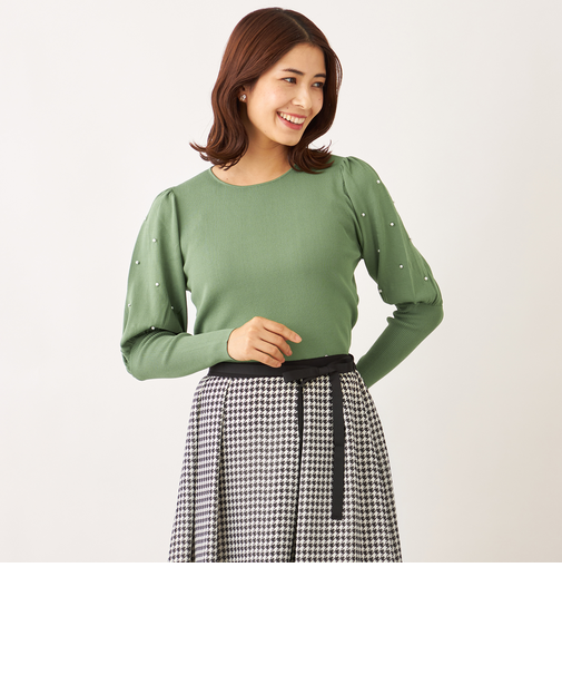 ドットパールスリーブ ニット
