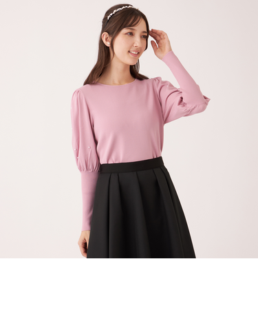 ドットパールスリーブ ニット