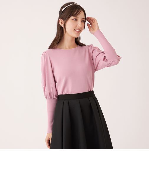 ドットパールスリーブ ニット