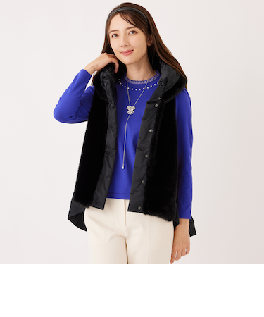 フェイクファー ドッキングジレ