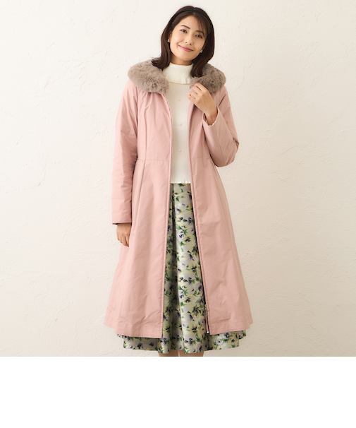 メモリータフタ　ロングダウンコート