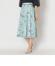 ペインティングフラワープリント スカート