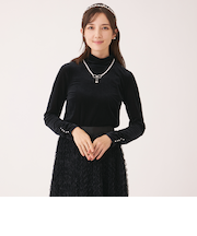 シアーベロア ハイネックカットソー