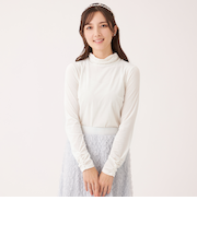 シアーベロア ハイネックカットソー