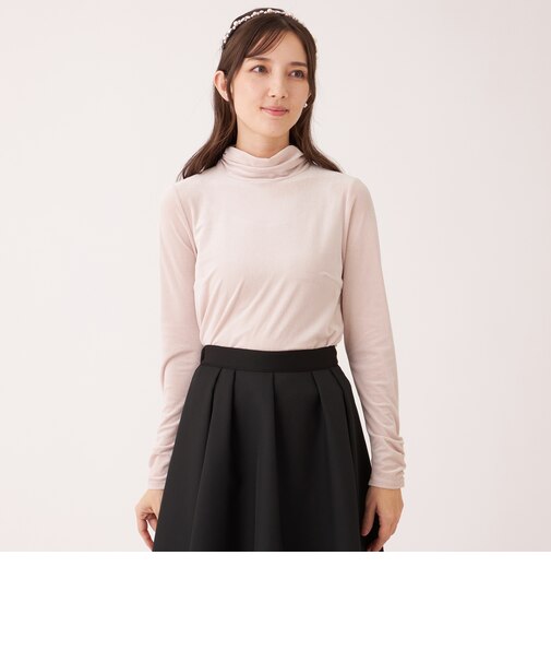 シアーベロア ハイネックカットソー