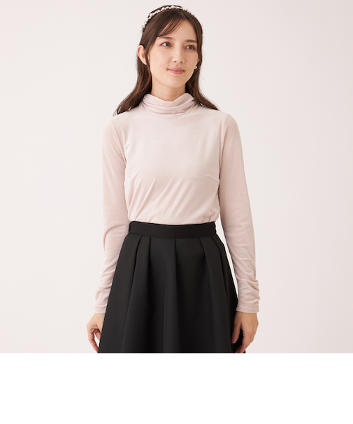 シアーベロア ハイネックカットソー