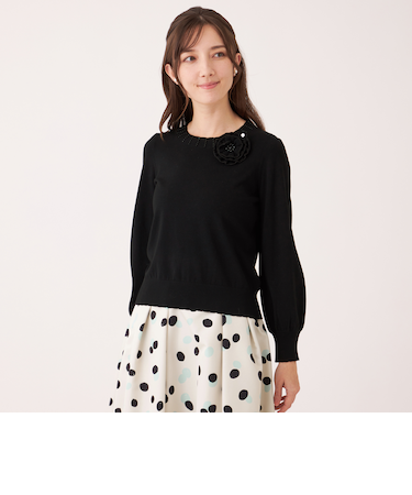 ニットコサージュ プルオーバー