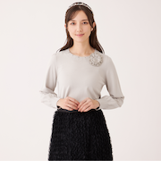 ニットコサージュ プルオーバー