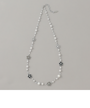 フラワービジューネックレス