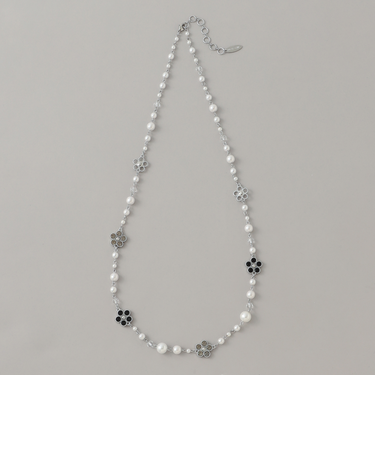 フラワービジューネックレス