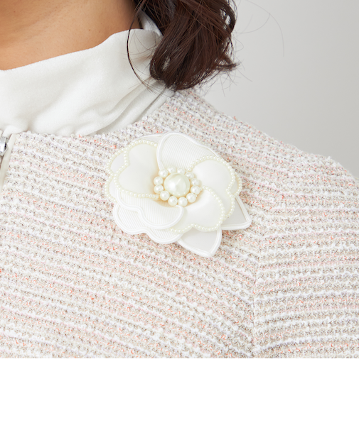 サテンフラワーコサージュ