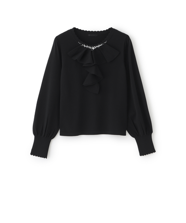 フロントラッフルフリル ニット