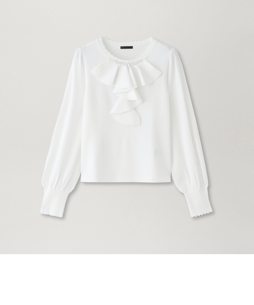 フロントラッフルフリル ニット