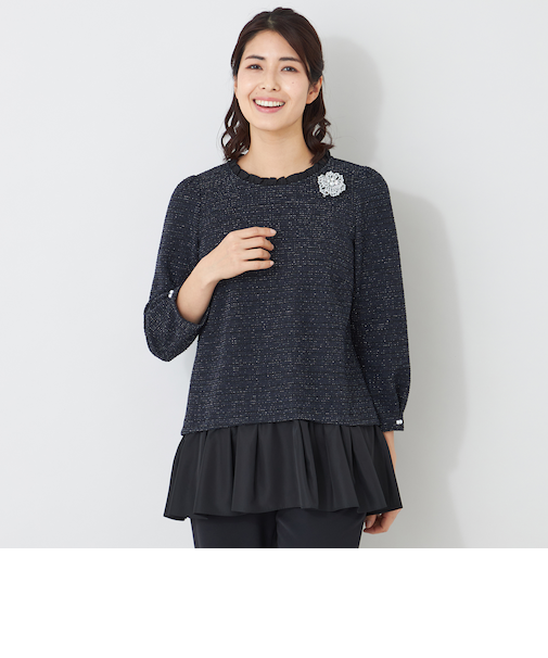 MIXツイードドッキング チュニック