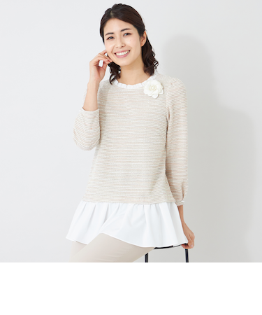 MIXツイードドッキング チュニック