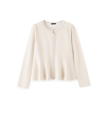 ペプラムフレア ニットジャケット