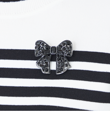 リボンビジューブローチ