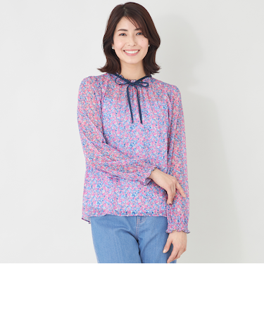 エアリージャカードフリル ブラウス