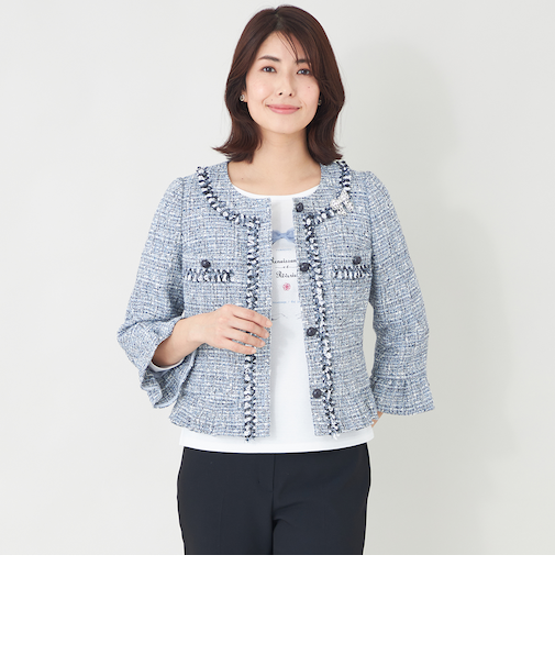 デニムライクツイード ジャケット