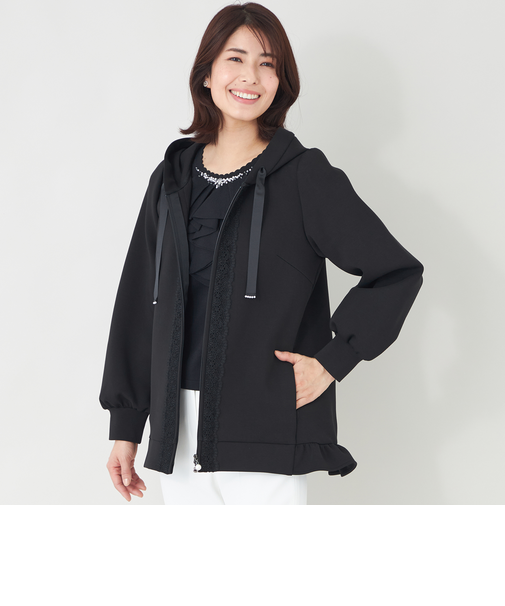 ライトボリューム フードパーカー