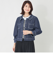 エレガンスデニム ステンカラージャケット