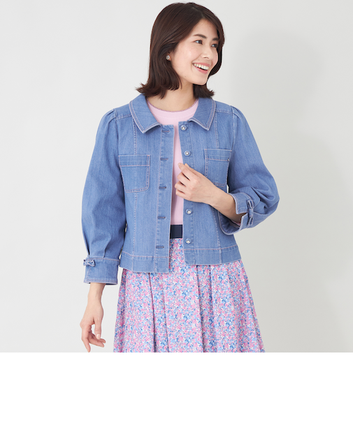 エレガンスデニム ステンカラージャケット