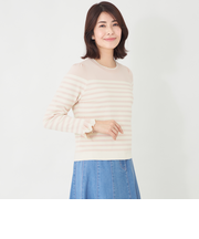 スパンコール ボーダーニット