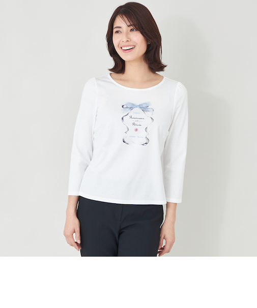 リボンフレームモチーフ カットソー