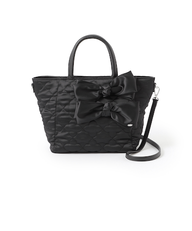 サテンフラワーキルトトートバッグ