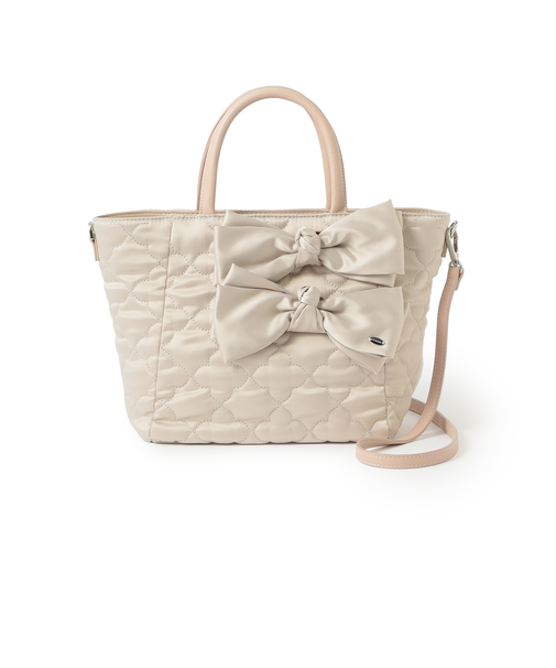 サテンフラワーキルトトートバッグ