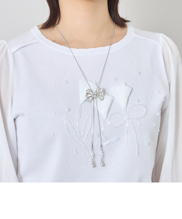 リボンスライドネックレス