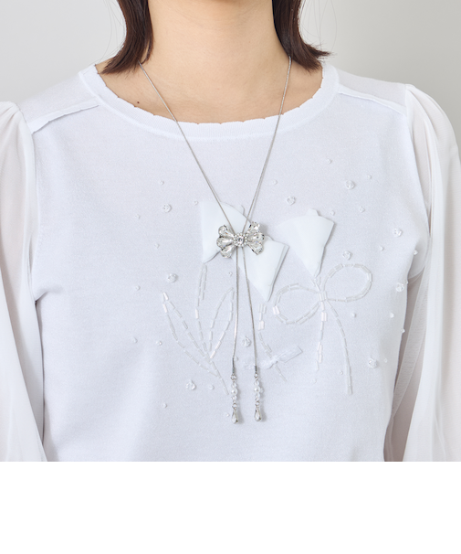 リボンスライドネックレス