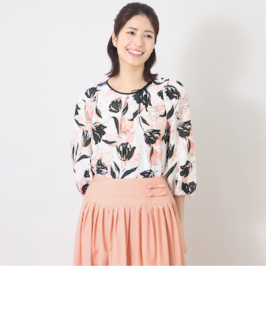 チューリップグレースプリント ブラウス