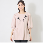 チューリップモチーフ ペプラムチュニック