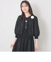 ジャカードレースコンビ カーディガン