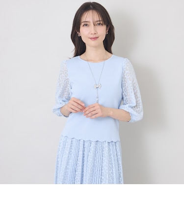 ジャカードレースコンビ ニットプルオーバー