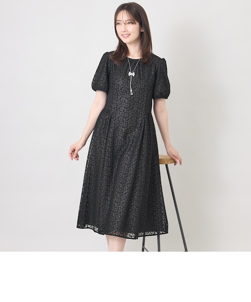 ジャカードレース ギャザードレス